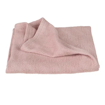 Abbildung von roba Babydecke Lil Planet in Strickoptik 80 x cm für Mädchen &amp; Jungen Bio Baumwolle GOTS zertifiziert Rosa / Mauve