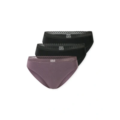 Abbildung von Schiesser 3PACK RIO Slip, Damen, Größe: 38, Schwarz lila