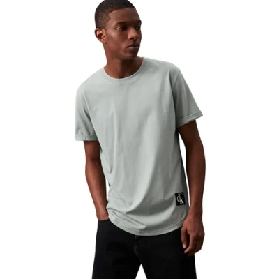 Abbildung von Calvin Klein Jeans Badge TURN UP Sleeve Tshirt basic, Herren, Größe: XXS, Slate gray