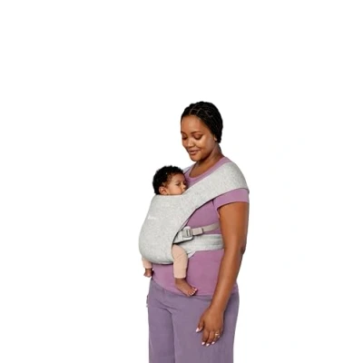 Abbildung von Ergobaby Embrace Babytrage für Neugeborene ab Geburt Extra Weich, Bauchtrage Baby Tragetasche Ergonomisch, Soft Grey