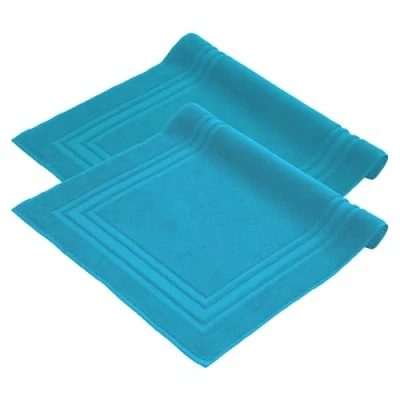 Abbildung von Komfortec Badvorleger Set 2 Teilig, Frottee Duschvorleger, Waschbar Duschmatte &amp; Badteppich, 600 g/m² &amp;100% Baumwolle, Saugfähig Schnelltrocknend, 50 x 70 cm, Aurorarot