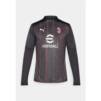 Abbildung von A.C. Milan Prematch 1/4 Zip Top Shirt, Fußball und Trainingssportjacke, offizielles Produkt, Schwarz, Erwachsene, XL