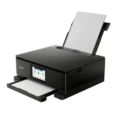 Abbildung von Canon PIXMA TS8750 Multifunktionsdrucker 3in1 (Tintenstrahl,Drucken, Kopieren, Scannen, A4, 10,8 cm Touch LCD, WLAN, Duplexdruck, 2 Papierzuführungen, x 100 Blatt, 6 Separate Tinten) schwarz