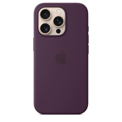 Abbildung von Apple Silikon Back Cover Lila MagSafe iPhone 16 Pro