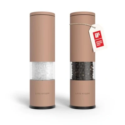 Abbildung von LARS NYSØM Salz und Pfeffer Mühle 2er Set Manuell mit einstellbarem Keramik Mahlwerk von grob bis fein I Design Gewürzmühlenset (2 Stück) (Blush Rose)
