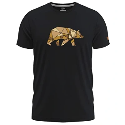 Abbildung von FORSBERG Espenson T Shirt mit stylischem Bär Brustlogo Rundhals für Herren, Farbe:schwarz/Bronze, Größe:L