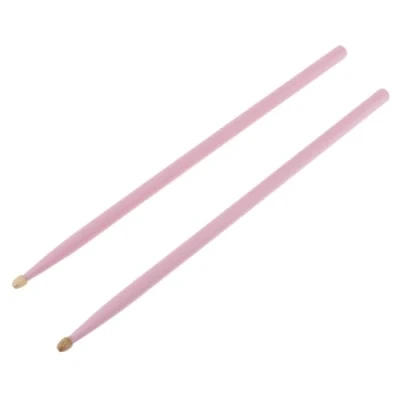 Abbildung von Origlam 2 x 5A 40 cm Drumsticks, Ahornholz rutschfeste Holzspitze Drumstick für Kinder, Studenten und Erwachsene (Rosa)