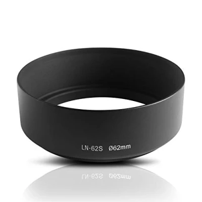 Abbildung von Ares Foto® 62mm Ø Metall Sonnenblende Gegenlichtblende Streulichtblende Lens Hood. CNC gefrästes Aluminium. Zum Aufschrauben auf Objektiv Filtergewinde. Für Canon Sony Nikon Tamron Sigma Olympus Fujifilm Pentax