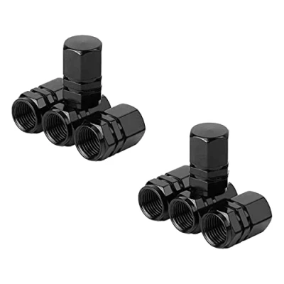 Abbildung von Grandview Autoreifen Ventilkappe (8 Pack) Schwarz, Universalschaftabdeckungen für PKW, SUVs, Fahrrad und Fahrrad, LKW, Motorräder Robustes, luftdichtes Siegel Anschraubbarer, Easy Grip Einsatz