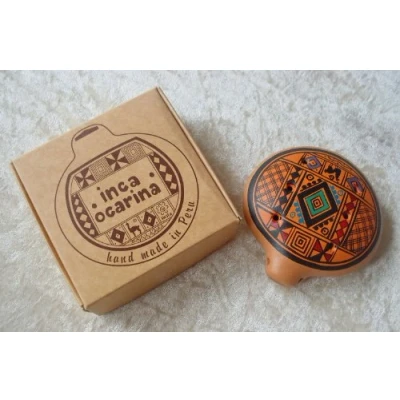 Abbildung von Inkaflöte Ocarina, traditionell aus Peru, Fairtrade orange