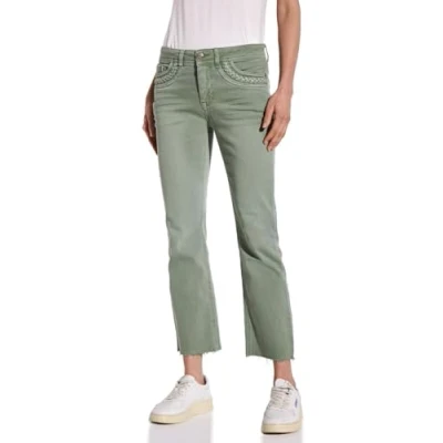 Abbildung von STREET ONE Damen A378885 Bootcut Jeans, Dusty Green Washed, 28W x 28L