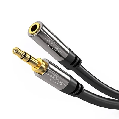 Abbildung von KabelDirekt 1,5 m Kopfhörer Verlängerungskabel, 3,5 mm Klinken Verlängerung (Aux Audiokabel, Klinkenstecker/Klinkenbuchse, nahezu unzerstörbares Metallgehäuse, ideal für Kopfhörer, schwarz)