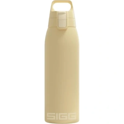 Abbildung von SIGG Isolierte Trinkflasche Thermosflasche Shield Therm One Opti Yellow kohlensäurehaltige Getränke Auslaufsicher Spülmaschinenfest BPA frei 90% recycelter Edelstahl Hellgelb 1L