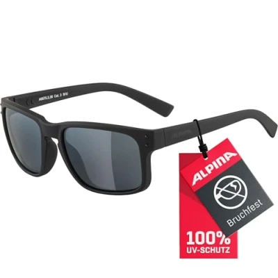 Abbildung von ALPINA KOSMIC Verspiegelte und Bruchsichere Sonnenbrille Mit 100% UV Schutz Für Erwachsene, all black matt, One Size