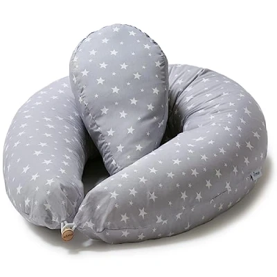 Abbildung von Niimo 2 in 1 XXL Schwangerschaftskissen &amp; Stillkissen mit Komfortkissen Seitenschläferkissen Bezug aus 100% Baumwolle, Waschbares Erwachsene (200 cm x 70 cm)
