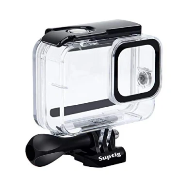 Abbildung von Suptig Wasserdichtes Gehäuse, schützendes Unterwasser Tauchgehäuse, kompatibel mit GoPro Hero 8, schwarz, wasserdicht, 60 m