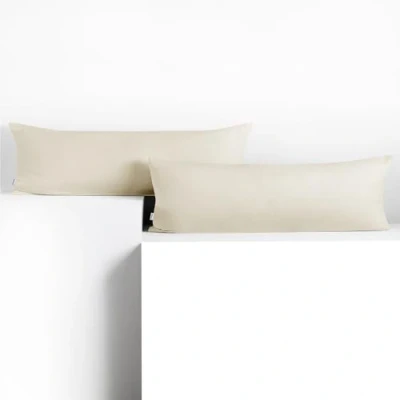 Abbildung von DecoKing 2 Kissenbezüge 40x200 cm Jersey 100% gekämmte Baumwolle Reißverschluss Ecru Amber