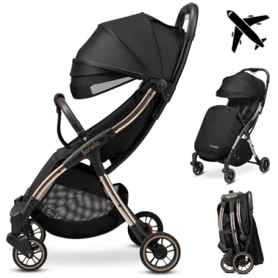 Abbildung von LIONELO Julie One Buggy Kinderwagen bis 22 kg, verstellbare Rückenlehne und Fußstütze, Moskitonetz, Beinwärmer, Getränkehalter Transporttasche, zusammenklappbar