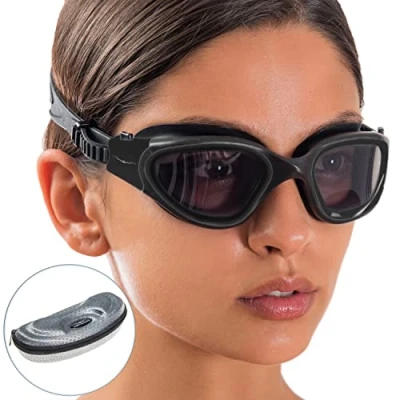 Abbildung von AqtivAqua Schwimmbrille Herren Damen Schwimmbrillen Erwachsene Kinder DX S (Voll Schwarz, Getönte)