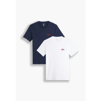 Abbildung von Levi&#039;s Crewneck Graphic 2 PACK Tshirt basic, Herren, Größe: Small, White/dark blue