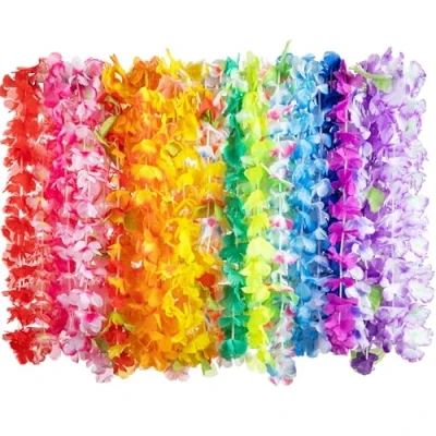 Abbildung von JOYIN 60 Stücke Hawaii Blumenketten Hawaiikette Halskette, Tropischen Hawaiianischen Luau Blumen Lei für Kleid, Party Favors, Strand und Themenbezogenen Geburtstag (5 Dutzend)