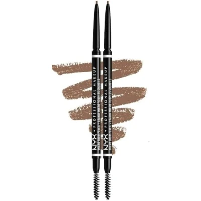 Abbildung von NYX Professional Makeup Micro Brow Pencil Doppelpack, Doppelseitig mit ausdrehbarem Augenbrauenstift und Bürstchen, Vegane Formel, Farbton: Taupe