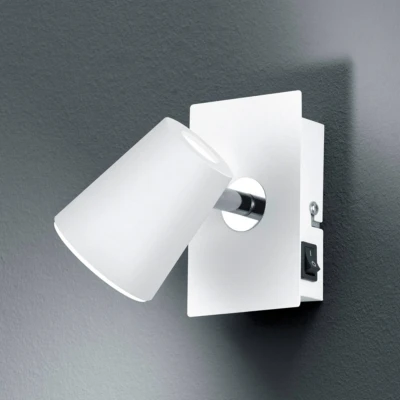Abbildung von Trio Leuchten LED Wandspot Narcos 873170131, Metall weiß matt / Chrom, 1 x 4 Watt