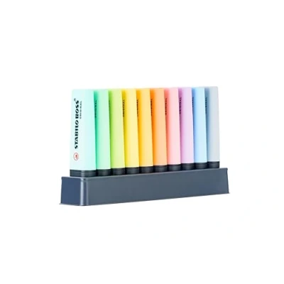 Abbildung von Textmarker STABILO BOSS ORIGINAL 10er Tischset mit 10 verschiedenen Pastellfarben