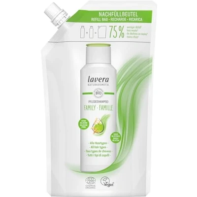 Abbildung von lavera Nachfüllbeutel Pflegeshampoo Family sanfte Reinigung &amp; milde Frische ohne Silikone vegan Naturkosmetik 500 ml
