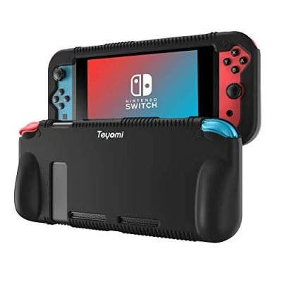 Abbildung von Teyomi Hülle Kompatibel mit Nintendo Switch, für Switch Schutzhülle aus Silikon, Case(Schwarz)