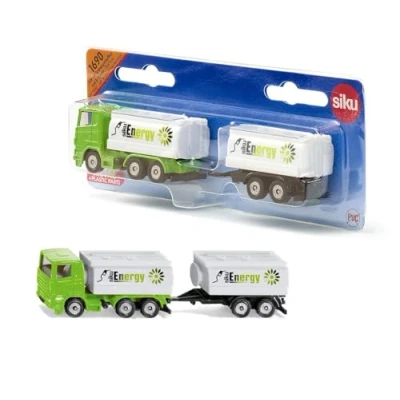 Abbildung von siku 1690, LKW mit Tankwagenaufbau und Anhänger, Metall/Kunststoff, 1:87, Grün/Weiß, Tandemachse, Kombinierbar Modellen im gleichen Maßstab