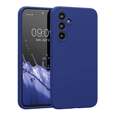 Abbildung von kwmobile Hülle kompatibel mit Samsung Galaxy A54 5G Case gummiert Silikon Handyhülle Schutzhülle Blauviolett