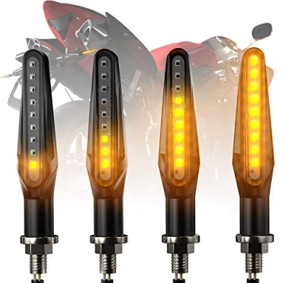 Abbildung von CCAUTOVIE LED Blinker Motorrad E Geprüft Universal Tagfahrlicht Mit Lauflicht Bernstein E24, 4 Stück