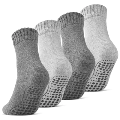 Abbildung von 2 4 6 Paar ABS Socken Herren Damen Anti Rutsch mit Wolle 21463 WP (Grau/Anthrazit 39 42)