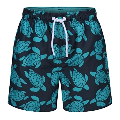 Abbildung von RIPT Jungen Essentials Quick Dry UV 50 Sonnenschutz Badeshorts Badehose, Navy/Turquoise, 7 8 Jahre