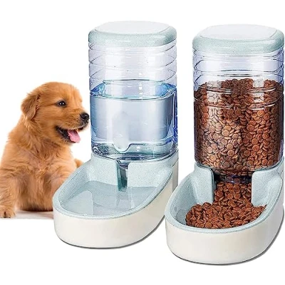 Abbildung von Edipets, Automatischer Futterspender Katze, Hunde, 2 Einheiten, 3.8L, Futter und Wasserspender für Haustiere (Grau)