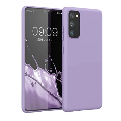 Abbildung von kwmobile Hülle kompatibel mit Samsung Galaxy S20 FE weiches TPU Silikon Case Cover geeignet für kabelloses Laden Veilchen Lila