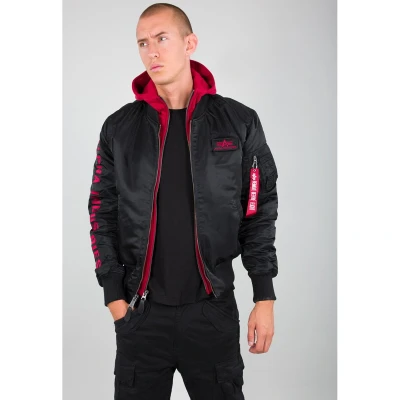 Abbildung von Alpha Industries Übergangsjacke, Herren, Größe: Medium, Black/red