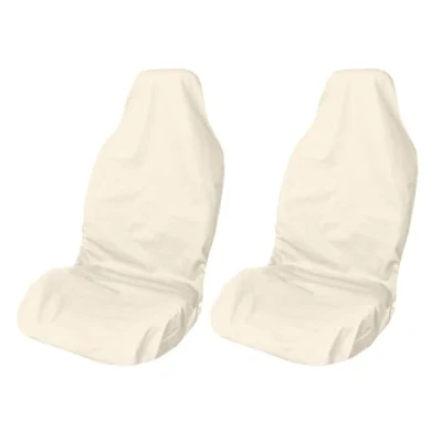 Abbildung von LIONSTRONG® Autositzschoner Vordersitz universell kompatibel [WASSERDICHT] Autositzbezüge Vordersitze Sitzschoner Sitzbezüge Auto Autositz Sitzschutz Werkstattschoner Polyester Beige 2 St.