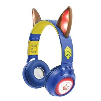 Abbildung von Lexibook, Paw Patrol, 2 in 1 kabellose und kabelgebundene Kopfhörer mit Chase Ohren, hohe Klangqualität bis 85 dB, Lichteffekte, faltbar, verstellbar, wiederaufladbar, Blau, HPBT015PA