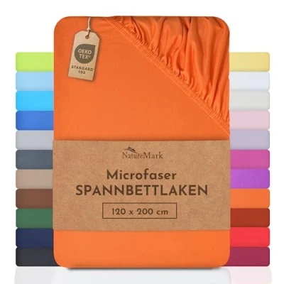 Abbildung von NatureMark Mikrofaser SPANNBETTLAKEN zum Sparpreis! viele Größen und Farben Markenware (120x200 cm, terrakotta)