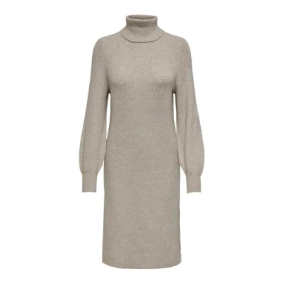 Abbildung von ONLY Onlsasha L/S Rollneck NCA KNT Strickkleid, Damen, Größe: XS, Mocha meringue detail w melange