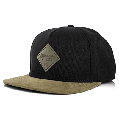 Abbildung von Blackskies® Port Huron Snapback Cap Damen Herren Baseball Mütze Kappe Basecap Suede Schirm Schwarz Olive