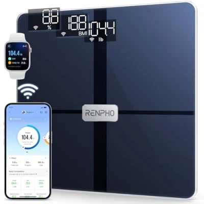 Abbildung von RENPHO Körperfettwaage WLAN Fitness Tracking Waage Personen mit Körperfett und Muskelmasse, Personenwaage Körperfettanalyse &amp; Überwacht 13 Körperwerte für Ihre Gesundheit, Elis Aspire