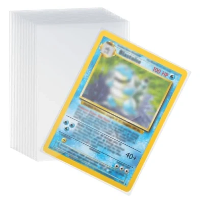 Abbildung von Sammelkarten Hüllen, 66 * 92MM Verdickung Kartenhüllen Sleeves Transparent Sammelkartenzubehör für Tauschkarten Pokemon Sportkarten (500 Stück)