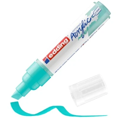 Abbildung von edding 5000 Acrylmarker breit türkis 1 Acrylstift wasserfest breite Keilspitze 5 10 mm Acryl Farben zum Malen auf Leinwand, Malpapier und Holz Acrylstifte für Steine
