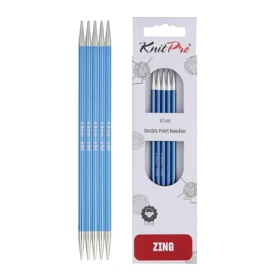Abbildung von KnitPro K47039 Sockennadeln, Metal, Blau, 20cm / 4mm