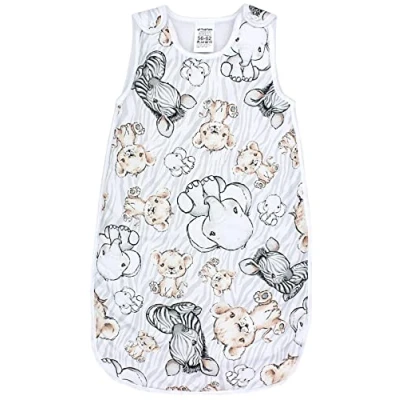 Abbildung von TupTam Schlafsack Baby 2.5 TOG OEKO TEX Ganzjahresschlafsack Kinder mit Seitlichem Reißverschluss, Ärmellos, Farbe: Safari, Größe: 68 74
