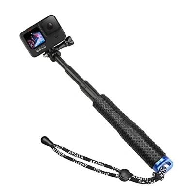 Abbildung von AFAITH Selfie Stick für GoPro Hero 13 12 11 10 9 8 7, 49CM Verstellbares Wasserdichtes Einbeinstativ 13/12/11/10/9/8/7/6/5 Black SJCAM Xiaomi Yi DJI OSMO Action Cam Insta360 One R 4K