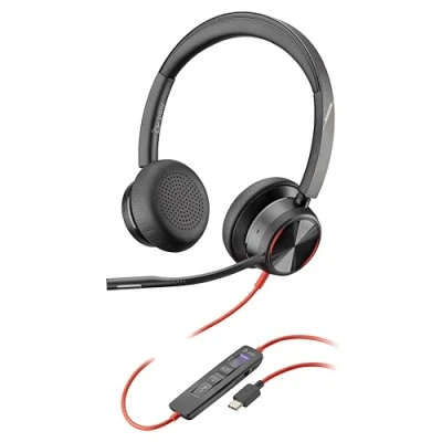 Abbildung von Schnurgebundenes Premium Headset Poly Blackwire 8225 Active Noise Cancelling Hi Fi Stereo Verbindung mit PC/Mac Zertifiziert für Microsoft Teams